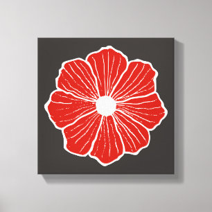 Red Orange Blume Art Leinwand