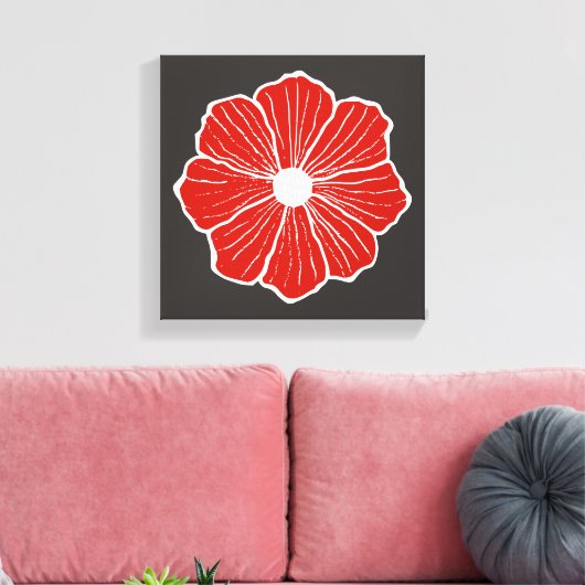 Red Orange Blume Art Leinwand (Insitu (Wohnzimmer))
