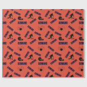 Red Orange Bowling Images Fun Modern Geschenkpapier (Flach)