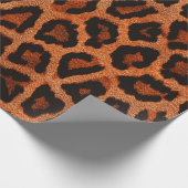 Red Orange Brown Black Leopard Animal Print Geschenkpapier (Ecke)
