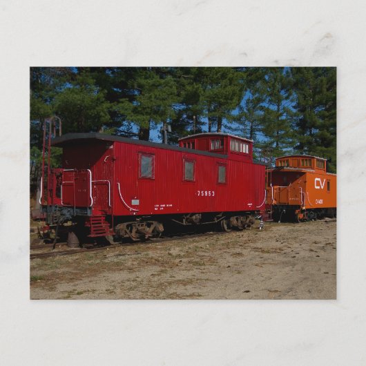 Red & Orange Caboose Postkarte (Vorderseite)