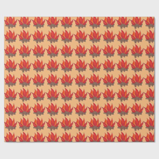 Red Orange Camping Campfire Summer Camp Geschenkpapier (Flach)