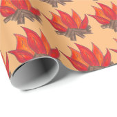 Red Orange Camping Campfire Summer Camp Geschenkpapier (Rolleneckpunkt)