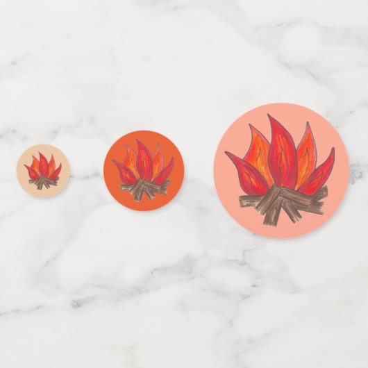 Red Orange Camping Campfire Summer Camp Konfetti (Rückseiten)