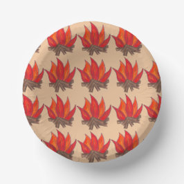 Red Orange Camping Campfire Summer Camp Pappteller