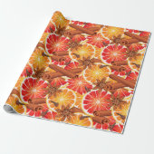 Red Orange Citrus und Gewürz Frohe Weihnachten Geschenkpapier (Ungerollt)