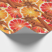 Red Orange Citrus und Gewürz Frohe Weihnachten Geschenkpapier (Ecke)