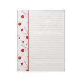 Red Orange Dots and Lines Border Notepad Notizblock (Rotiert)
