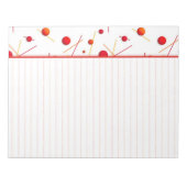 Red Orange Dots and Lines Border Notepad Notizblock (Vorderseite)