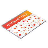 Red Orange Dots and Lines Fun Custom Notebook Notizblock (Linke Seite)