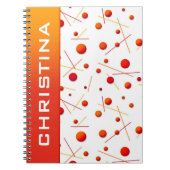 Red Orange Dots and Lines Fun Custom Notebook Notizblock (Vorderseite)