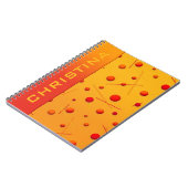 Red Orange Dots and Lines Fun Custom Notebook Notizblock (Linke Seite)