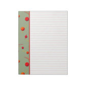 Red Orange Dots and Lines Fun Green Border Notepad Notizblock (Rotiert)