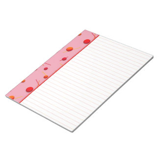 Red Orange Dots and Lines PInk Border Notepad Notizblock