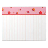 Red Orange Dots and Lines PInk Border Notepad Notizblock (Vorderseite)