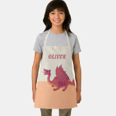 Red Orange Dragon Zeichnend Name des Kindes Schürze (Insitu)