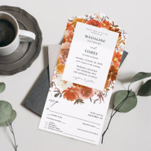 Red & Orange Fall Floral B Wedding