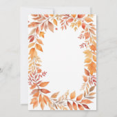 Red Orange Fall Leaf Autumn Segen Baby Dusche Einladung (Rückseite)