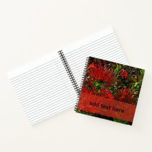 Red Orange Firebush Pflanze Notizblock