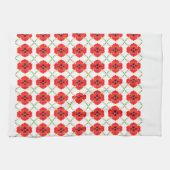 Red Orange Floral Geschirrtuch (Horizontal)