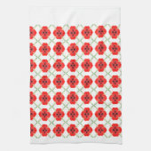 Red Orange Floral Geschirrtuch (Vertikal)