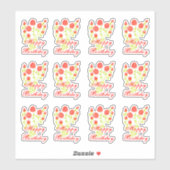 Red Orange Floral Sticky Aufkleber (Blatt)