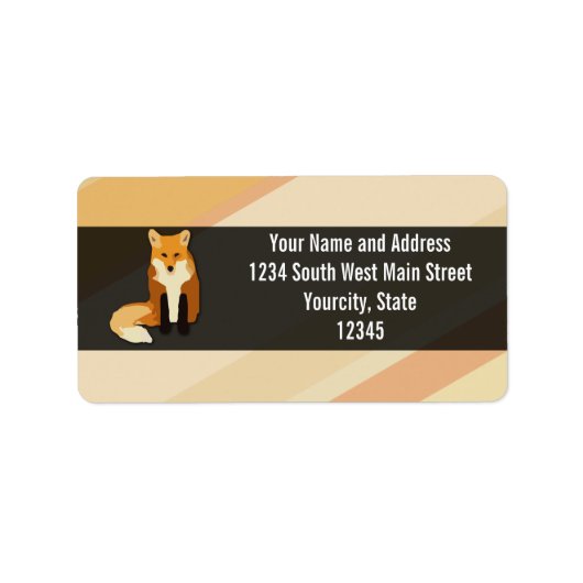 Red Orange Fox Adressaufkleber (Vorne)