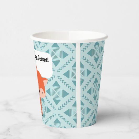 Red Orange Fox Personalisiert Paper Partys Cup Pappbecher (Links)