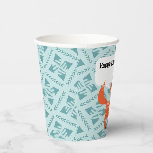 Red Orange Fox Personalisiert Paper Partys Cup Pappbecher (Rechts)