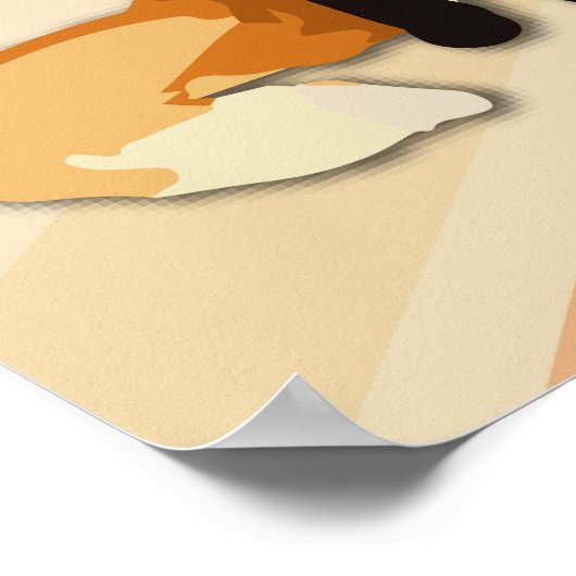 Red Orange Fox Poster (Ecke)