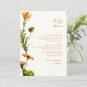 Red Orange Fresh Blume Einladung (Stehend Vorderseite)