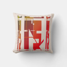 Red Orange Gold Brown auf Beige Tribal Art Mosaik