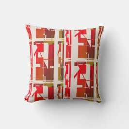 Red Orange Gold Brown Südwest Look Uneven Mosaik Kissen