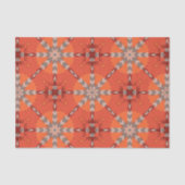 Red Orange Gray Ethnic Bohemisch Folk Art Muster Seidenpapier (Vorderseite)