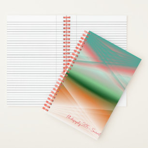 Red Orange & Green Abstrakt Art Notebook Notizblock