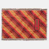 Red Orange Green Aztec Decke (Vorderseite)