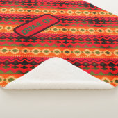 Red Orange Green Aztec Sherpadecke (3/4)