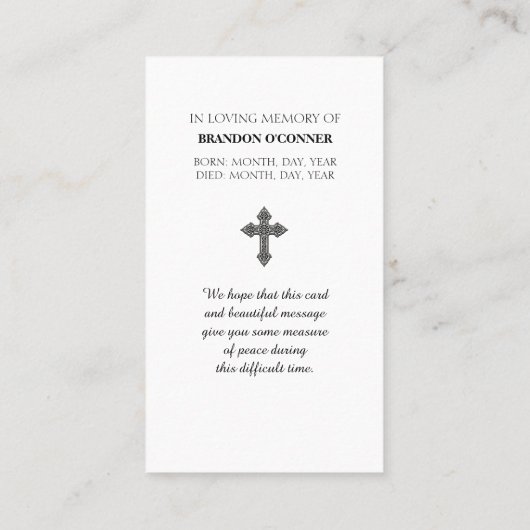 Red Orange Green Blue Ireland Prayer Card Visitenkarte (Rückseite)