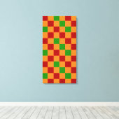 Red Orange Green Checkered Pattern Design  Leinwanddruck (Insitu (Holzboden))