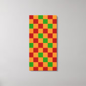 Red Orange Green Checkered Pattern Design  Leinwanddruck (Vorderseite)