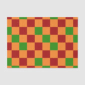 Red Orange Green Checkered Pattern Design  Seidenpapier (Vorderseite)