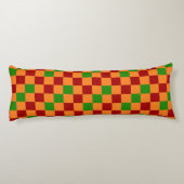 Red Orange Green Checkered Pattern Design Seitenschläferkissen (Rückseite)