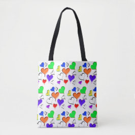 Red Orange Green Hearts Tasche
