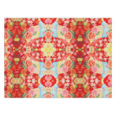 Red Orange Green japanische Blumenwolle Dining Tischdecke (Vorderseite (Horizontal))