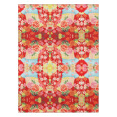 Red Orange Green japanische Blumenwolle Dining Tischdecke (Vorderseite)