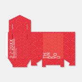 Red Orange Japanese Wave Wedding Geschenkschachtel (Ungefaltet)