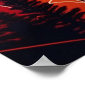 Red Orange Kaiser Penguin Retro Tree Geometric Poster (Ecke)