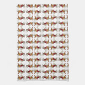 Red Orange Kardinal Geometric White Kittuch Geschirrtuch (Vertikal)