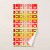 Red-Orange Kariert Badhandtuch Set (Handtuch)