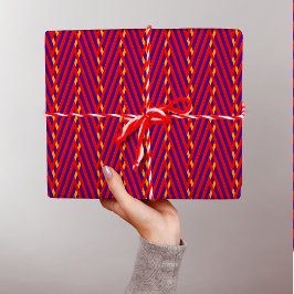 Red Orange Lila Zickzack Streifen Abstrakt Geschenkpapier